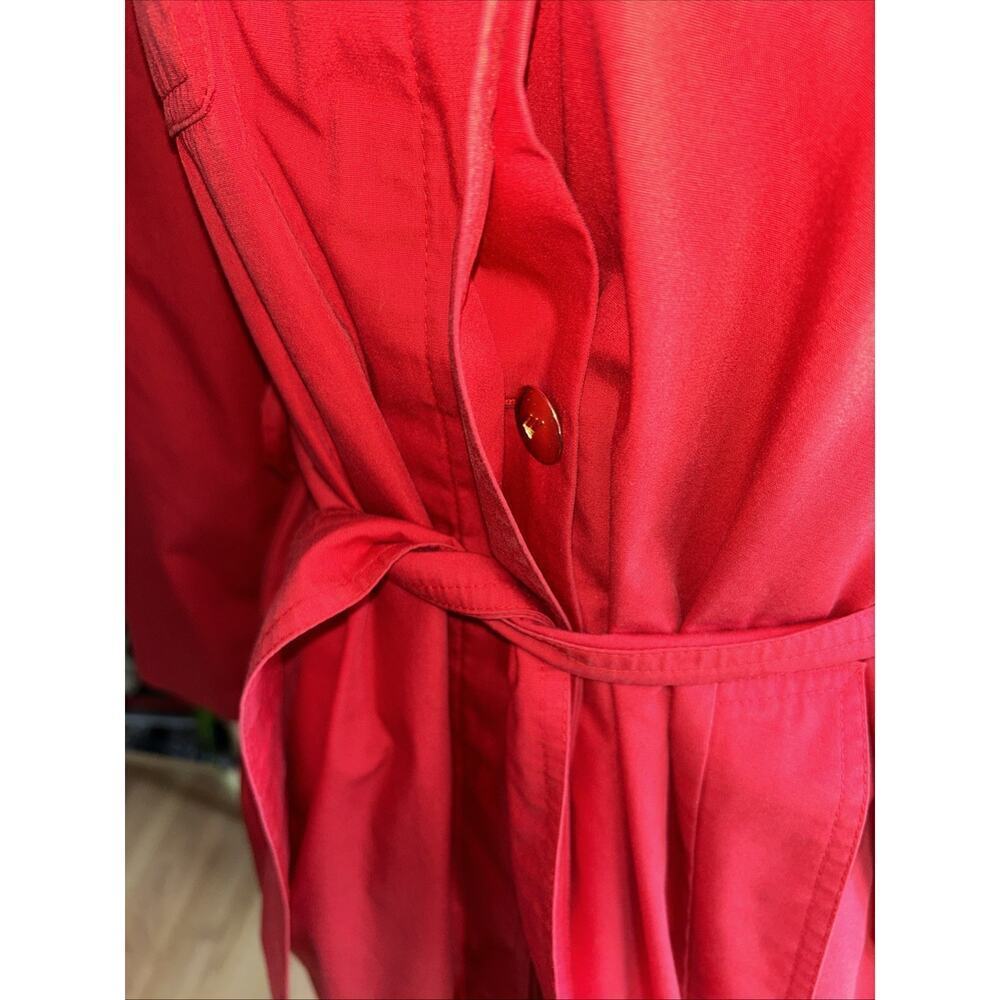 Vintage Dick Holthaus Rare Red Trench Coat Collectible Women’s Sm Gold Tone Wool - Picture 6 of 16